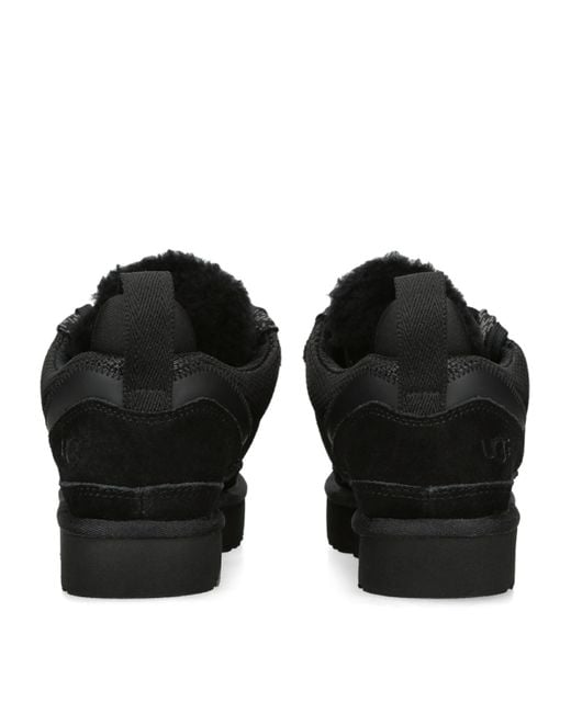 Ugg Black Lowmel Oversized-Tongue Suede Trainers