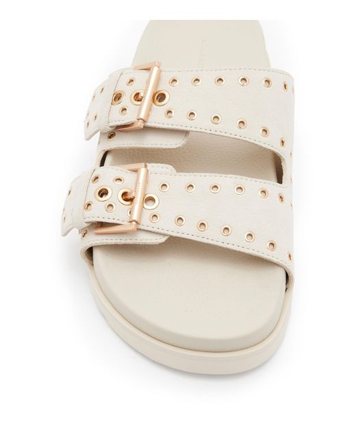 AllSaints White Leather Khai Sandals