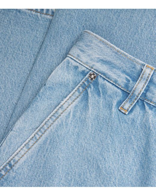 FRAME Blue The Drape Wide-Leg Jeans