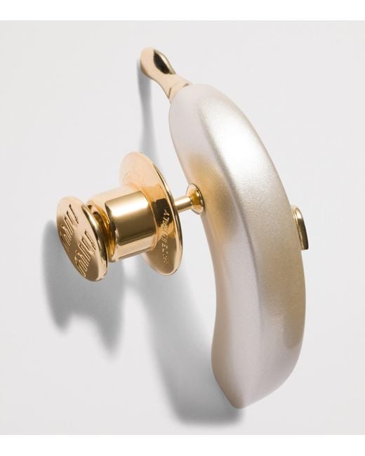 Miu Miu Metallic Pearlised Banana Brooch