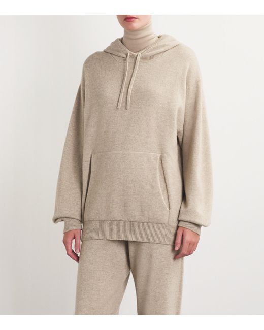 Harrods Natural Cashmere Hoodie