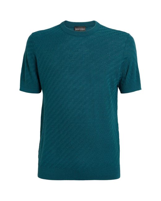 Emporio Armani Green Short-sleeve Sweater for men