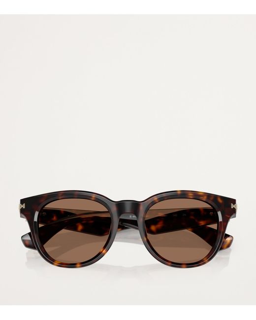 Burberry Brown Acetate Round Sunglasses for men