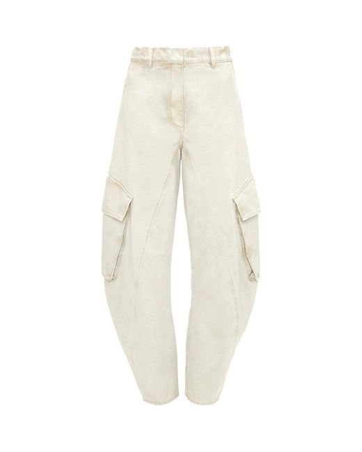 J.W. Anderson White Twisted Cargo Trousers