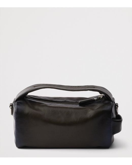 Prada Black Antiqued Leather Cross-Body Bag for men