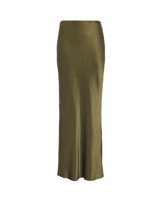 Cult Gaia Green Stretch-Silk Chantel Maxi Skirt