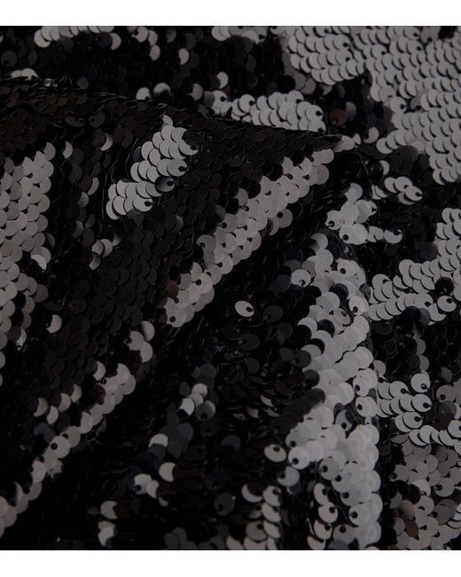 Roland Mouret Black Embellished Sequinned Maxi Dress