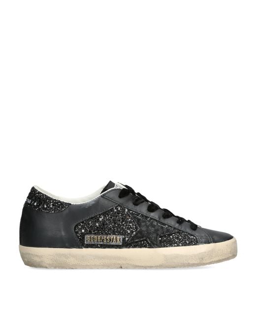 Golden Goose Deluxe Brand Black Glitter Super Star Low-Top Sneakers