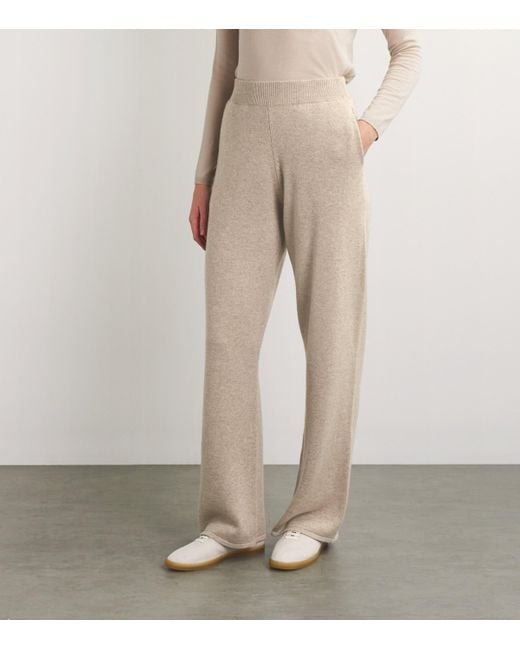 Harrods Natural Cashmere Wide-Leg Sweatpants