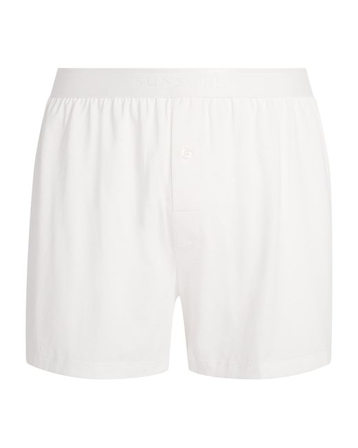 Sunspel White Superfine Cotton Boxer Shorts for men