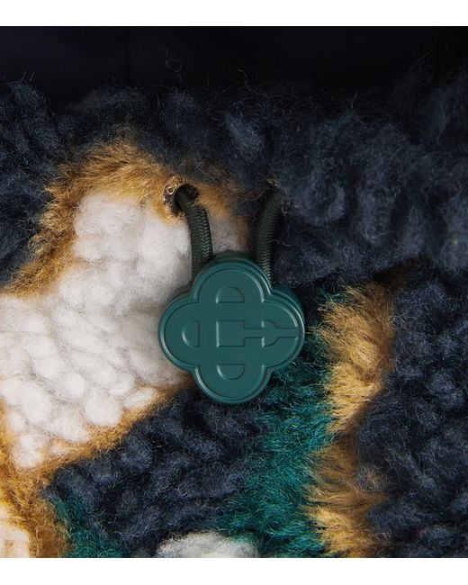 Casablanca Green Fleece Monogram Hooded Jacket for men