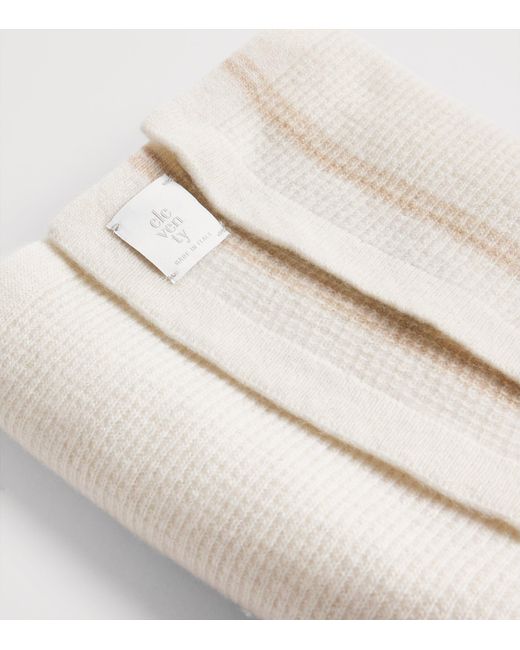 Eleventy White Wool-Cashmere Scarf