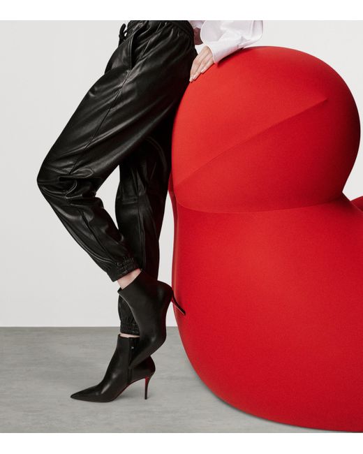 Christian Louboutin Black Miss Z Booty 80 Leather Boots