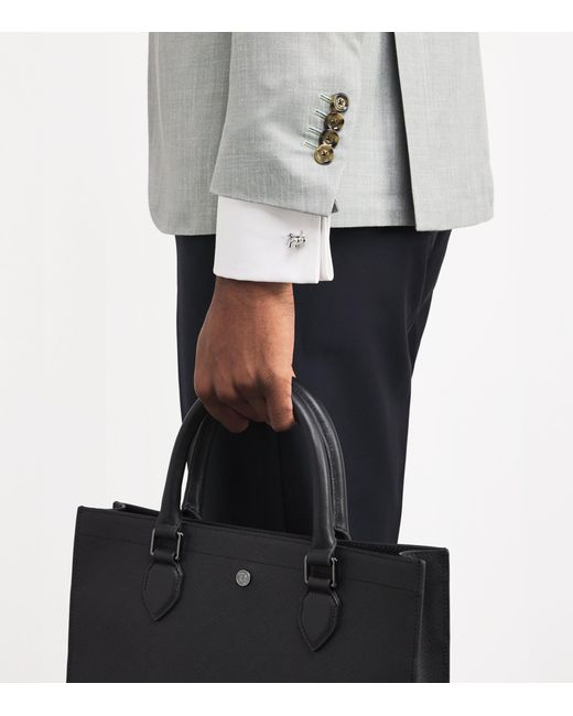 Babette Wasserman White Rhodium-Plated Balloon Monkey Cufflinks for men