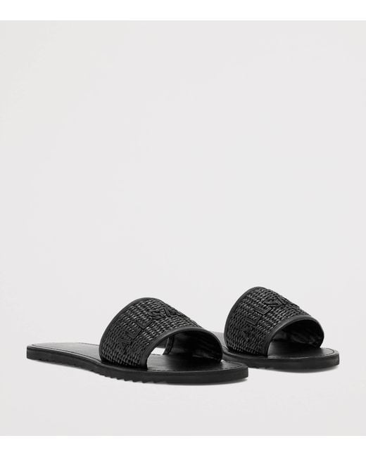 AllSaints Black Raffia Hoxton Sliders