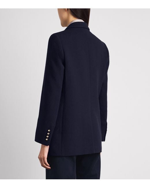 Blazé Milano Blue Virgin Wool Double-Breasted Everyday Blazer