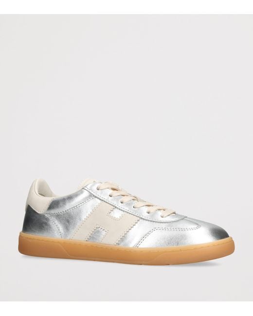 Hogan White Leather Metallic Cool Sneakers