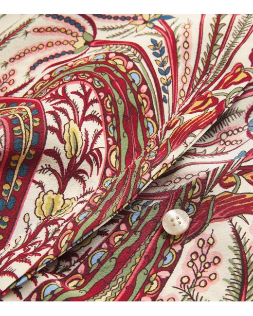 Etro Brown Silk Paisley Shirt