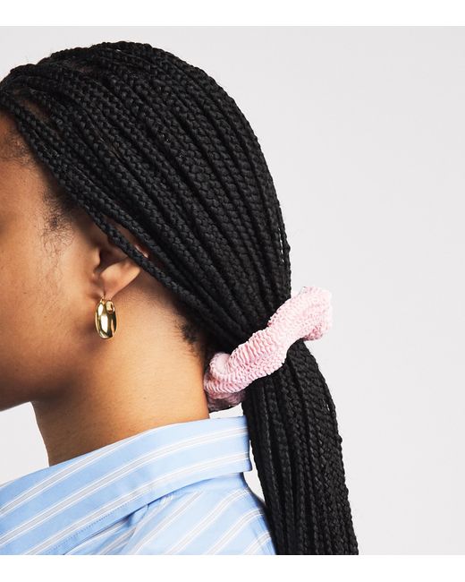 Hunza G Pink Crinkle Scrunchie
