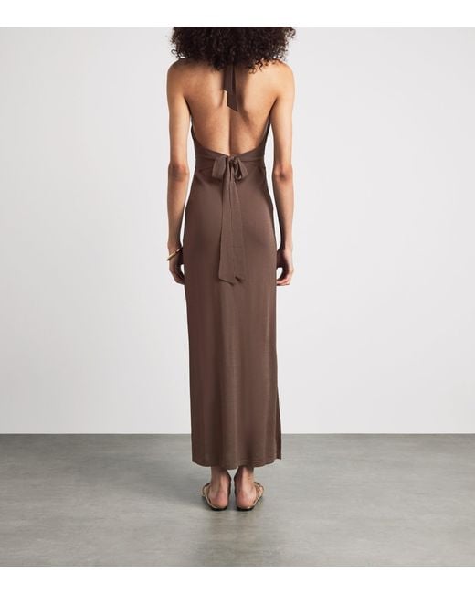 Away That Day Brown Mozambique Knitted Maxi Dress