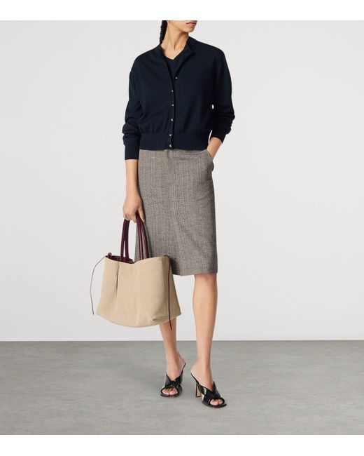 Bottega Veneta Purple Leather Pinacoteca Tote Bag