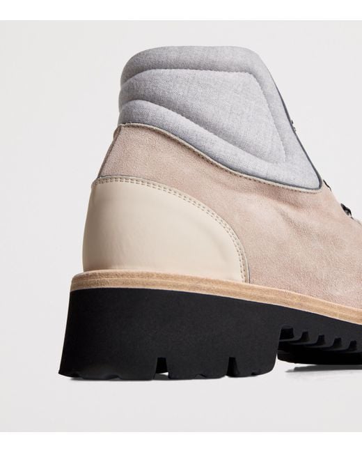 Eleventy Natural Suede Lace-Up Boots for men