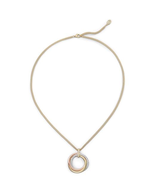 Cartier Metallic Large, Rose, And Diamond Trinity Necklace