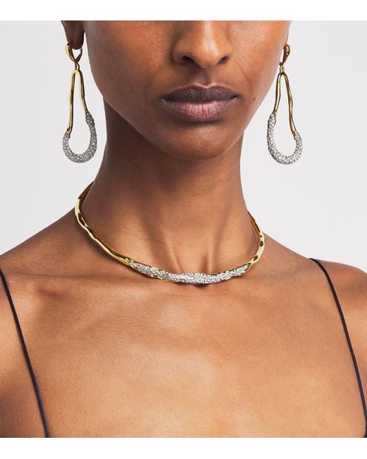 Alexis Natural Plated Solanales Skinny Collar Necklace
