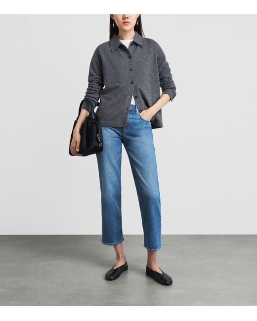 PAIGE Blue Mason Ankle Mid-Rise Straight Jeans