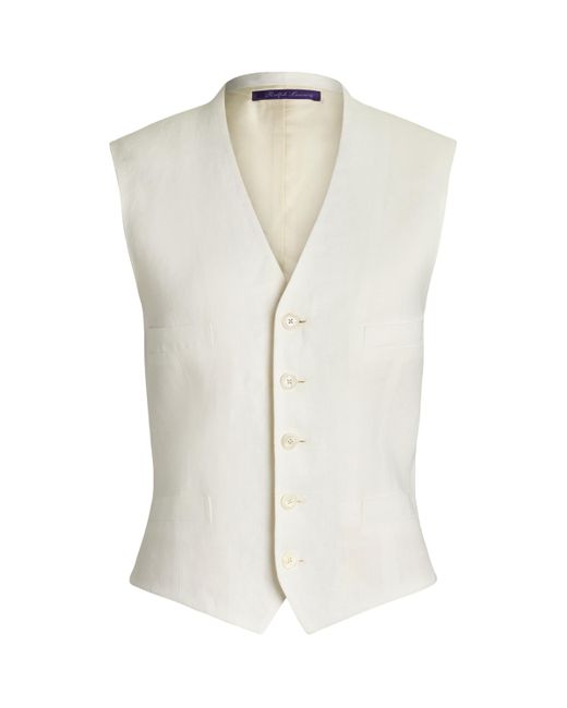 Ralph Lauren White Linen Jaiden Waistcoat