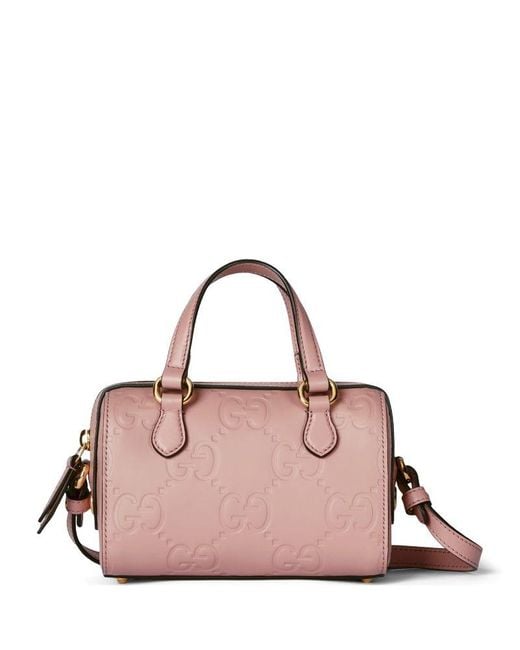 Gucci Pink Super Mini Leather Gg Top-Handle Bag