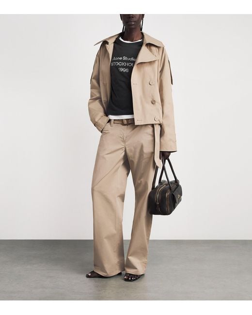 Acne Natural Cotton Cropped Trench Coat