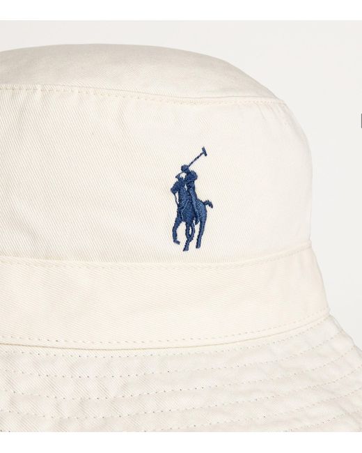 Polo Ralph Lauren White Polo Pony Bucket Hat for men