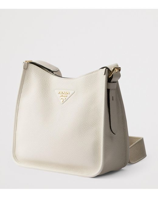 Prada Natural Medium Leather Shoulder Bag