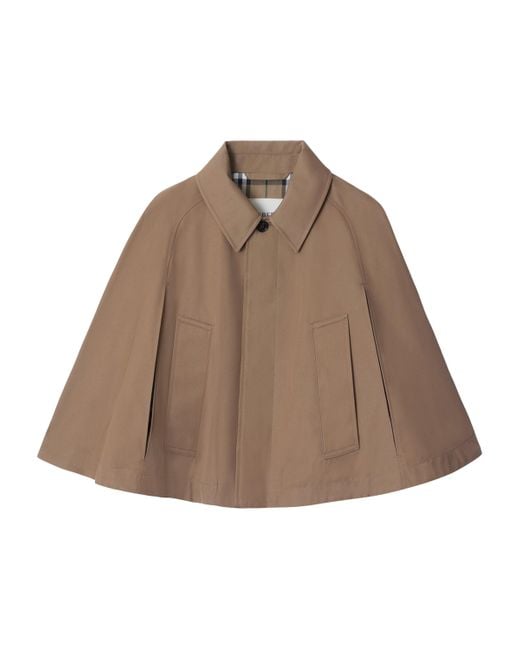 Burberry Brown Water-Repellent Cape Coat