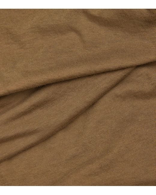 Rick Owens Brown Organic Cotton-Cashmere Hiked T-Shirt