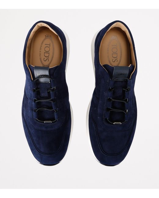 Tod's Blue Suede Low-Top Sneakers for men