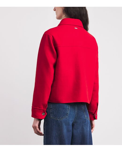 Barbour Red Wool-Blend Amanda Overshirt