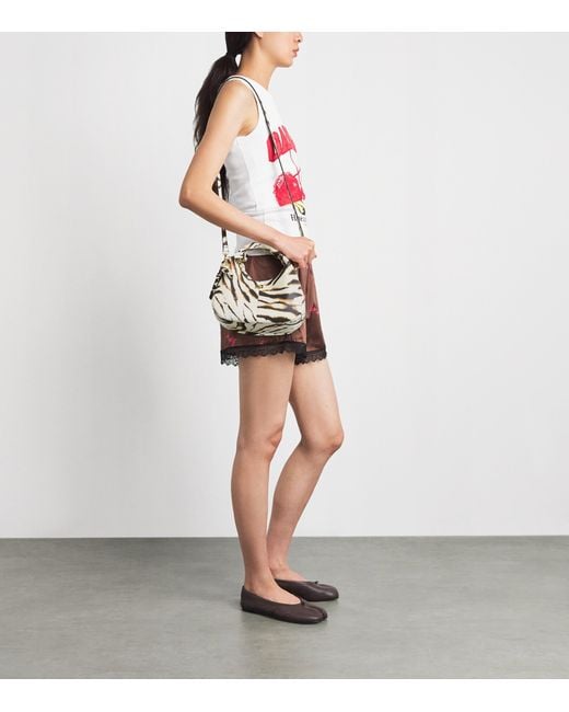 Ganni Metallic Mini Zebra Shoulder Bag
