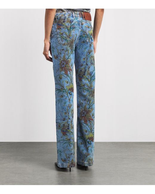 Etro Blue Floral Flare Jeans