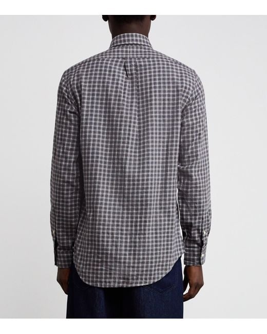 Polo Ralph Lauren Gray Cotton Twill Check Shirt for men