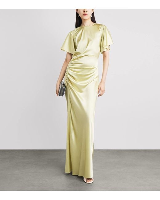 Veronica Beard Metallic Silk-Blend Huntleigh Midi Dress