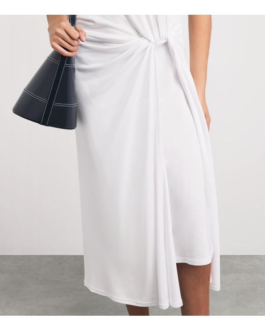 Polo Ralph Lauren White Twist-Detail Maxi T-Shirt Dress