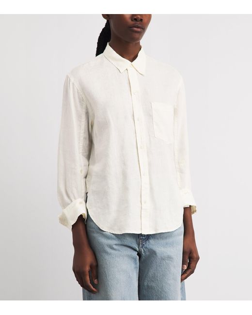 Citizens of Humanity White Linen Shrunken Kayla Shirt
