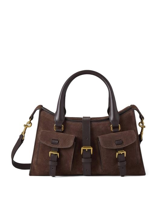 Mulberry Brown Small Suede Roxanne Top-Handle Bag