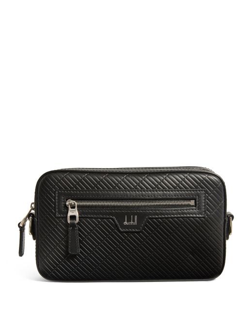 Dunhill Black Leather Rollagas West End Cross-Body Bag for men