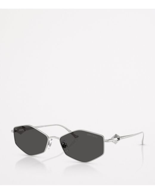 Jimmy Choo Gray Wire Hexagonal Zoey Sunglasses