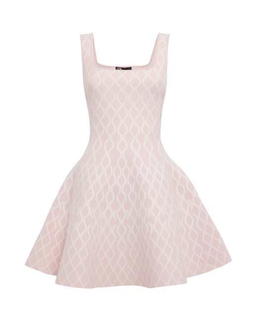 Maje Pink Jacquard-Knit Mini Dress