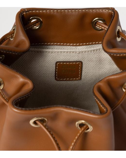 Miu Miu Brown Leather Backpack