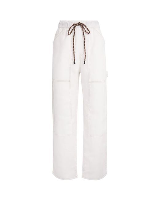 Rag & Bone White Linen Atlas Wide-Leg Trousers